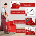 thumbnail image 4 of Resenkos 21 Quart Compact Rolling Mop Bucket with Wringer and Dual Tanks, Red, 4 of 7