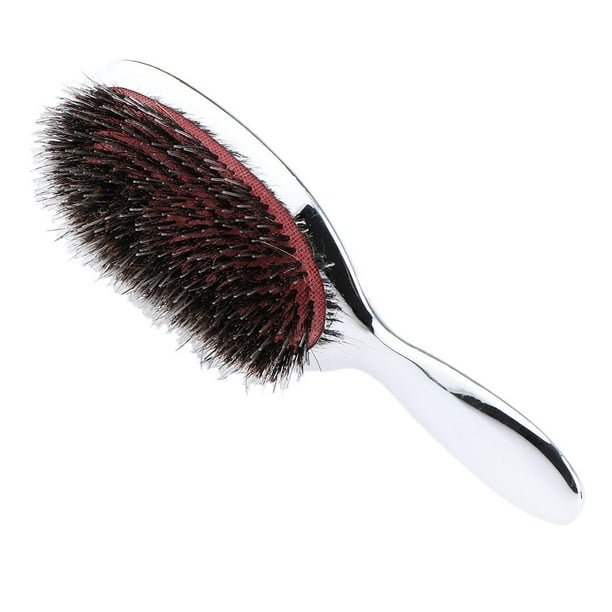 Cepillo para el pelo con mango de metal para hombre, cerdas de jabalí, peine para barba, desenredante y alisador. Astilla