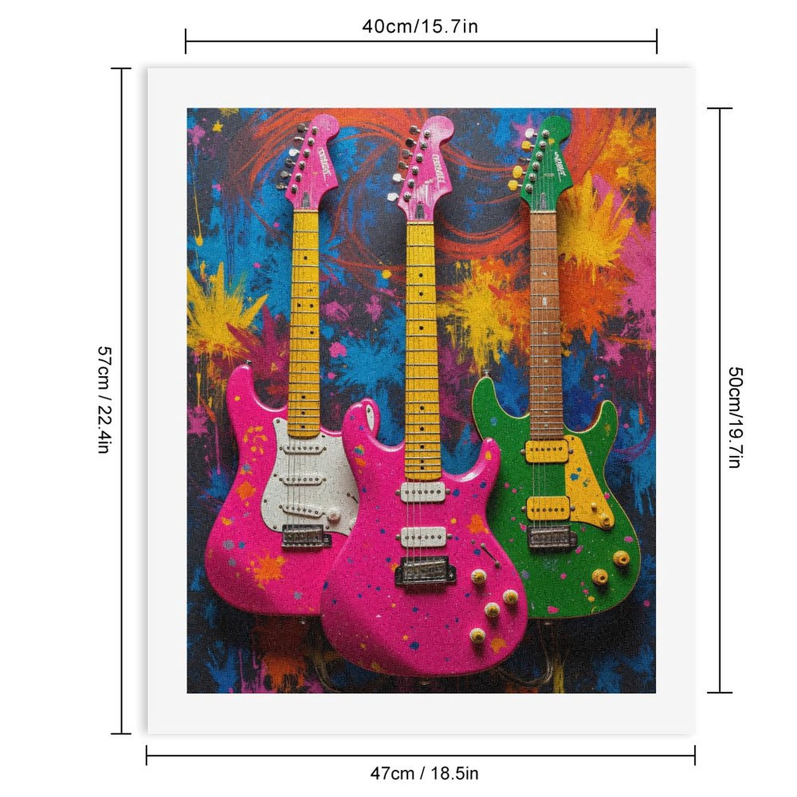Paint By Numbers Kit for Adults Beginner - DIY Colorful Guitars Abstract Art Canvas Painting Kits for Adults, Frameless Paint By Number for Adults for Home Wall Decor 16x20 Inch