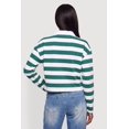 thumbnail image 4 of Women's Striped NY Patch Long Sleeve Crop Polo Top, 4 of 4
