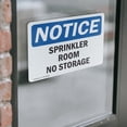 thumbnail image 4 of (2 Pack) Sprinkler Room No Storage OSHA Notice Sign 7 Inch X 5 Inch Vinyl Label Decal Sticker Weather Resistant, UV Protected for Workplace, Business, and Construction Site, Made in the, 4 of 7