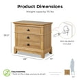 thumbnail image 2 of Furniture of America Stratford 2-Drawer Solid Wood Adult Bedroom Nightstand, Natural Oak, 2 of 12