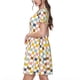 thumbnail image 2 of Disketp Colorful Checkered 1 para Vestido de Manga Corta para Mujeres, Vestidos de Verano para Mujeres, Casual y Holgado para la Playa, 2 of 6