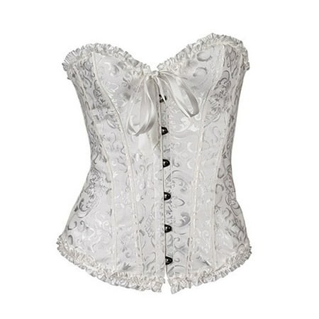 

CuiYou Corset Buckles Waist Slimming Women Jacquard Adjustable Lace Up Bustier Shapewear for Party
