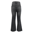 thumbnail image 6 of Women's High Waisted Bell Bottom Jeans Flare Drawstring Wide Leg Retro Bootcut Stretch Boyfriend Baggy Denim Pants, 6 of 6