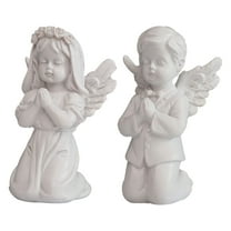 WHAMVOX 2Pcs Praying Angel Figurine White For Home And Office