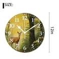 thumbnail image 2 of 12 Inch Wall Clock Battery Operated Silent Clock Decorative for Office, Kitchen, Outdoor, Living Room，Deer in Autumn Forest Drawing, 2 of 4
