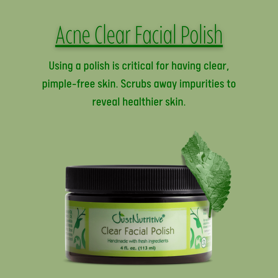 Just Nutritive Acne Clear Daily Deep Facial Scrub, Gentle Exfoliation, No Salicylic Acid, 4oz