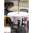 thumbnail image 5 of Outdoor Tablecloth with Umbrella Hole for Patio/Picnic/Party/Camping, 4th of July Waterproof Table Cloth Square Cover Washable, Independence Day Star American (60"x 60"), 5 of 9
