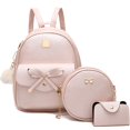 thumbnail image 1 of Mochila I HAYNER Bowknot para niñas, de piel, a la moda, rosa, 1 of 6