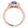 thumbnail image 3 of Engagement Rings for Women 1 Carat Glitzy Halo Blue Diamond Engagement Wedding Ring 4-prong 14k Solid Rose Gold Genuine Diamond, 3 of 5