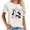White, variant on Cartoon Cats Playing Women's Casual Vintage Graphic T-Shirt - Short Sleeve Tee with Cool 70s Style Print Perfect Birthday or Christmas Gift Black