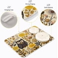 thumbnail image 4 of Dish Drying Mat Vintage Owl Wildflowers Absorbent Dry Mats for Dishes Draining Pad for Kitchen Countertop 18" x 24", 4 of 7