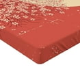 thumbnail image 2 of Ambesonne Japanese Fitted Sheet, Cherry Sakura Blossoms, Twin XL Size, Coral Pale Yellow Plum, 2 of 3