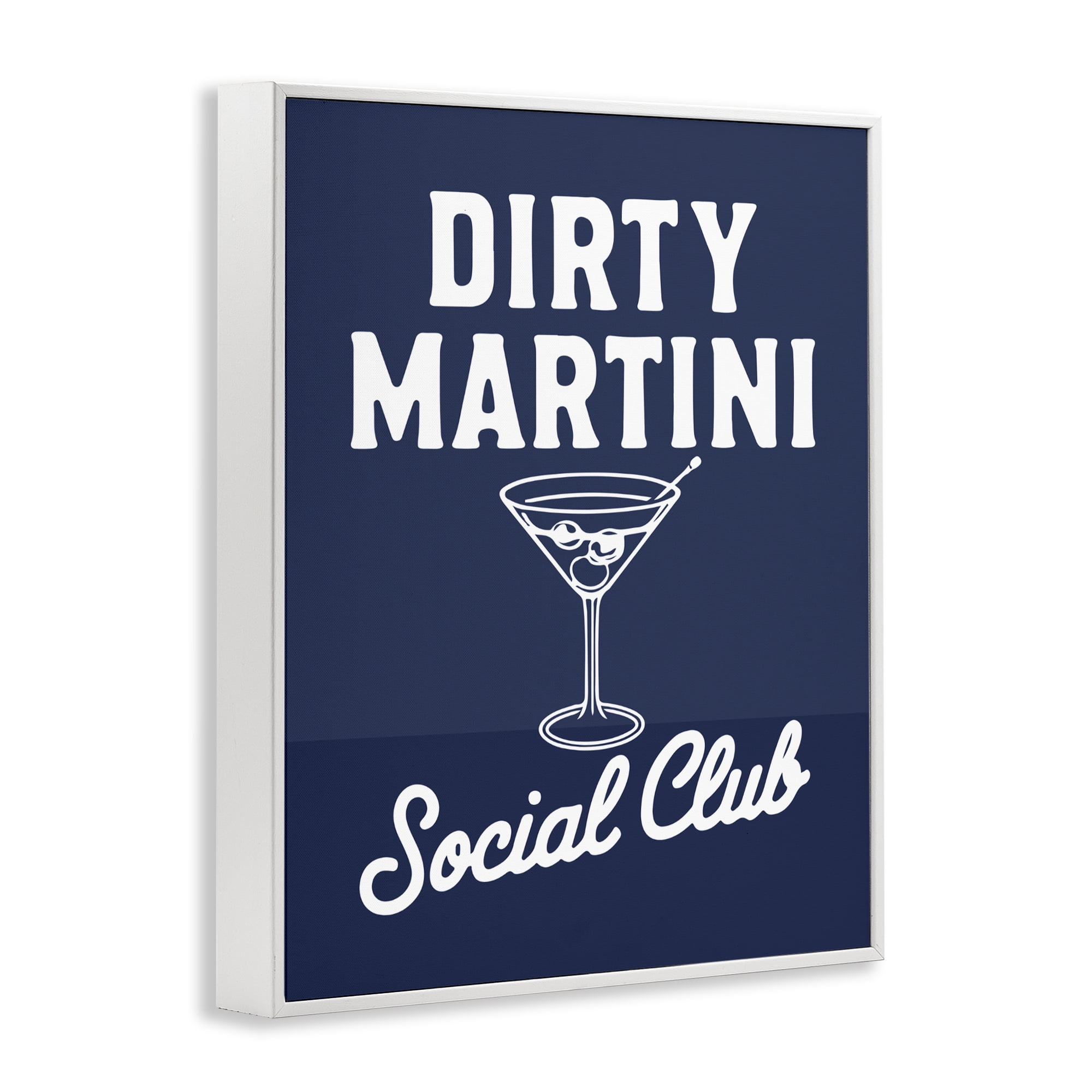 Stupell Industries Retro Dirty Martini Club White Framed Giclee Art, design by Lettered and Lined