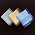 thumbnail image 6 of Cotton Men Handkerchiefs Grandfathers 16inch Gentlemen Pocket Square Hankies Style B 3Pcs, 6 of 8