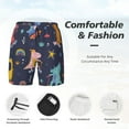 thumbnail image 4 of Kdxio Cartoon Dinosaur Print Men'S Swim Trunks With Compression Liner 7 Inch Inseam Quick Dry Swim Shorts, 4 of 7