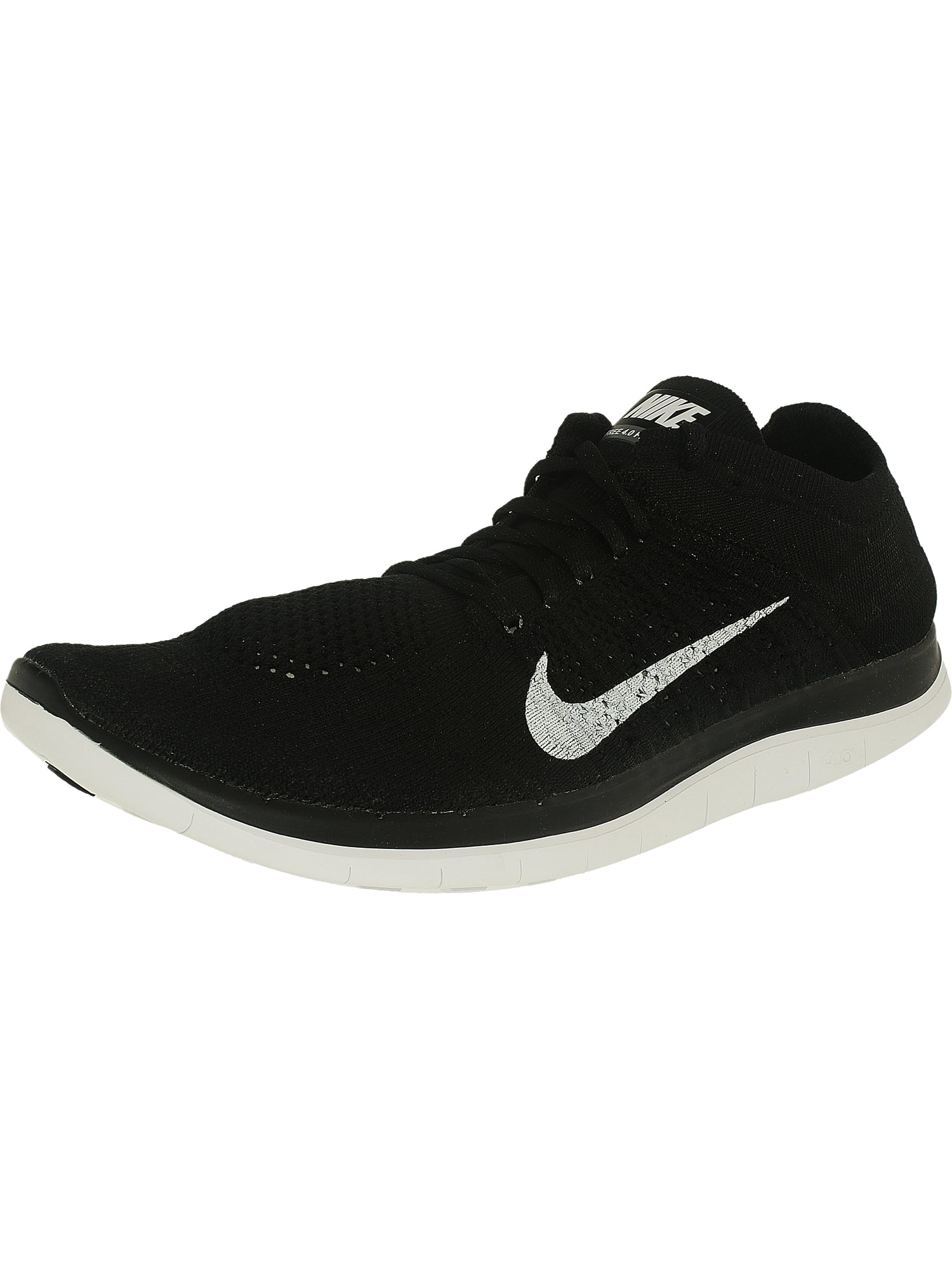 nike free 4.0 flyknit black white