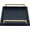 Black, variant on Lvory Shagreen Decorative Tray Large Rectangle Coffee Table Tray for Ottoman Faux Leather Serving Tray with Brushed Gold Handles