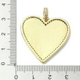 thumbnail image 3 of Rack Plating Real 18K Gold Plated Brass Micro Pave Cubic Zirconia Pendants with Enamel Long-Lasting Plated Heart Black 31x30.5x2.5mm Hole: 4.5x3mm, 3 of 3
