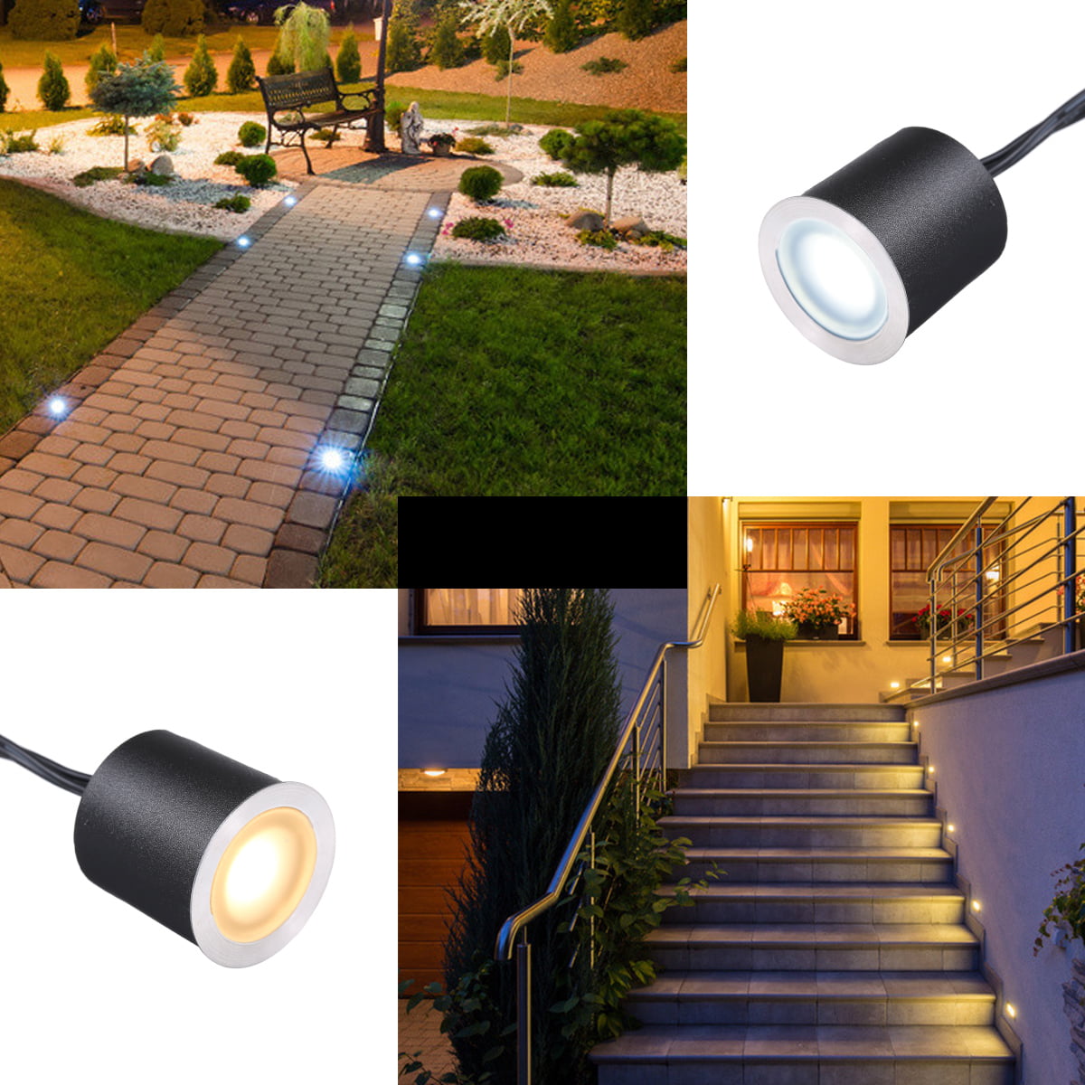 40/100pack LED IP67 18mm Lamp Staris Yard Garden Landscape Path Light Waterproof 