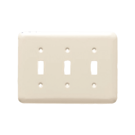 Liberty W10247-LAL Stamped Triple Switch Wall Plate Cover Lt. Almond