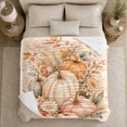 thumbnail image 4 of Rustic Watercolor Pumpkin Autumn Leaf Still Life, Cozy Friendship Quote Scene, Warm Flannel Blanket for Living Room and Reading Nook, Art Lovers Thanksgiving Gift, Artistic Home Decor, 4 of 7