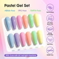 thumbnail image 4 of Gellen Gel Nail Polish Set of 6 Same Color Same Bottle Purple Pink Green Macaron Glossy Gel Polish, Soak off Gel Nail Kit for DIY Home Gel Manicure Set for Nail Art, 4 of 9