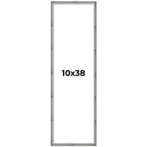 10x38 Frame Silver Grey Distressed Solid Wood Picture Frame | 0.75 Inch Moulding Width | Interior