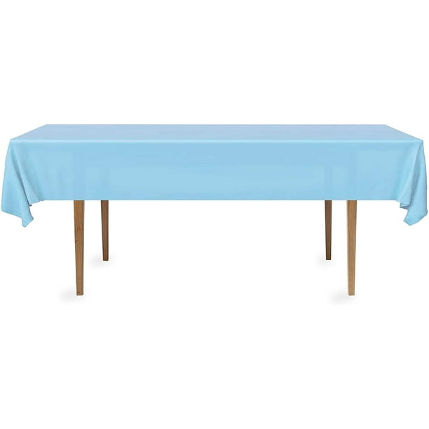2 Rectangular Tablecloths Bpa Free Plastic 54 X 108 Inch Dining Table Cover Cloth Rectangle For Parties Picnic Camping And Outdoor Disposable Or Reusable In Light Blue Pack Com 2 Rectangular Tablecloths Bpa Free, 108 Inch Dining Table