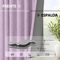 thumbnail image 4 of Lino Cortinas Blackout 100% Opacas, Bolsillo para Barra/Pestaña Trasera, para Recámara y Ventana de Sala, 2 Paneles (Rosa, 132 x 213.3 cm), 4 of 12