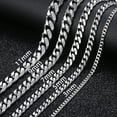 thumbnail image 2 of Hermah 3/5/7/9/11mm 18"-24" Stainless Steel Silver Tone Chain Cuban Curb Men Necklace, 2 of 5