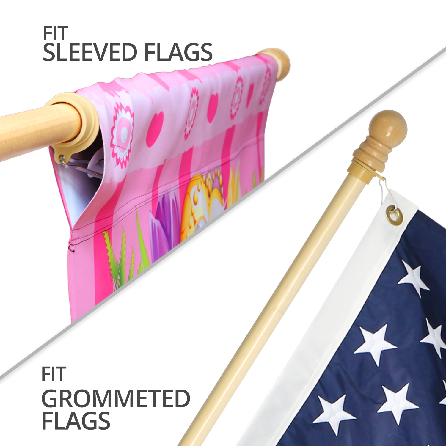 5 foot wooden flag pole