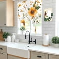 thumbnail image 6 of Sunflower Tie Up Curtain 63 Inches Long, Spring Flowers Watercolor Farm Balloon Style Kitchen Window Curtain Over Sink, Small Window Rod Pocket Curtain 52"x63", 6 of 9