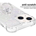 thumbnail image 4 of Case for iPhone 15 Plus, iPhone 15 Plus Case Girls Women Glitter Clear TPU Cute Bling Love Quicksand Sparkle Case with Stand Liquid Shockproof Cover for iPhone 15 Plus Colorful YBZ, 4 of 12