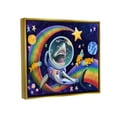 thumbnail image 4 of Stupell Industries Shark in Outer Space Animals & Insects Painting Gold Floater Framed Canvas Art Print Wall Art, 21 x 17, 4 of 10