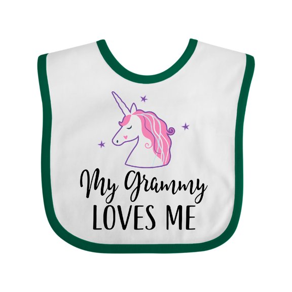 Inktastic Grammy Loves Me Unicorn Girls Girls Baby Bib