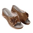 thumbnail image 2 of SUTENGDA Womens Footbed Sandals Reduced Price ! Womens Sandals Woman Fish Mouth Collection Leather Soft Footbed Orthopedic Arch-Support Sandals White 10.5(43), 2 of 3