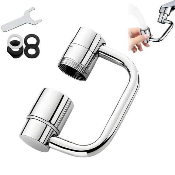 Faucet Extender, Universal Sink Faucet 1080° Rotatable Faucet Aerator Extension with 2 Modes & Swivel Arm for Kitchen Sinks