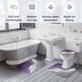 thumbnail image 5 of Purple Grey Ombre Bath Mat 3 Piece Bathroom Rug Set, Modern Geometric Abstract Aesthetics Cream Non Slip Bath Rug Contour Mat and Toilet Lid Cover, Absorbent Shower Mats Soft Bath Rugs and Mats Sets, 5 of 8