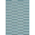 thumbnail image 1 of Unique Loom Outdoor Striped Classic Rug 6' x 9' Rectangle Teal/Ivory, 1 of 1