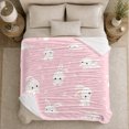 thumbnail image 5 of Cute Cartoon Bunny, Playful Woodland Scene, Warm Flannel Blanket for Sunroom and Reading Nook with Detailed Artwork, Wildlife Lovers Thanksgiving Gift, Playful Home Decor, 5 of 9