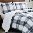 thumbnail image 3 of Cannon Cozy Teddy Blue and Cream Polyester 3-Piece King Comforter Set, plaid themed, for Men and Women, OEKO-TEX Certified Confidence, 3 of 6