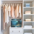 thumbnail image 6 of Foldable Fabric Storage Bin With Handle Collapsible Basket Box Storage With Lid Organizer Moonlit Night with Pine Trees, 6 of 7