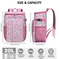 thumbnail image 3 of Travel Cooler Bag - Pink Unicorns Flamingos Pattern Camping Beer Cooler Backpack with Bottle Opener- Waterproof Insulated Picnic Backpacks - Cooler Bag for Beach, 3 of 6