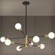 thumbnail image 1 of Lámpara BeSlowe Sputnik de 8 luces, oro negro, altura Adj., 1 of 7