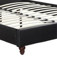 thumbnail image 2 of Benjara Magnificent Faux Leather Upholstered California King Size Bed Black, 2 of 5