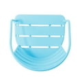 thumbnail image 5 of Christopher Knight Home Minimalist 3-Piece Outdoor Bistro Set, Oval Table & Slatted Chairs, Matte Light Blue, 5 of 7