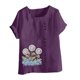 thumbnail image 3 of Túnica de Manga Corta Tops para las Mujeres Océano Pescado Impreso Blusa, Ropa Casual Ver Botón Arriba Camiseta, 3 of 4
