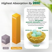 MoxyVites Quercetin with Bromelain 500mg, High Absorption, Phytosome Form, Vegan, 120 Capsules